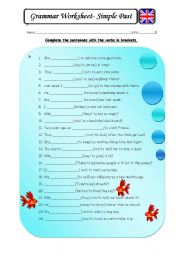 Simple past worksheet