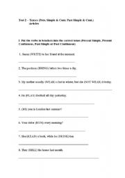 English worksheet: Tenses, Articles