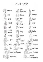 English Worksheet: Set of actions js 04