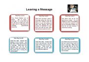 English Worksheet: LEAVING A MESSAGE