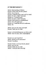 English Worksheet: At the restaurant