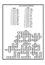 English Worksheet: PARTICIPLES PUZZLE