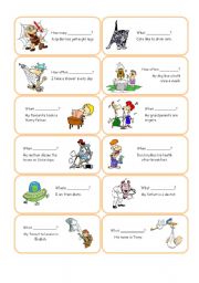 English Worksheet: Present Simple Questions Cards - Set 1