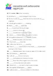 English Worksheet: Definite and indefinite article