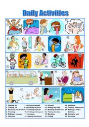 English Worksheet: Daily Activities - Picture Dictionary