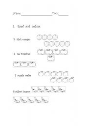 English Worksheet: food