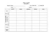 English Worksheet: Weekly Planner