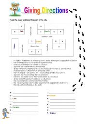 English Worksheet: Giving Directions