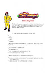 English Worksheet: Fire Safety Quiz/Drawings (part 1)