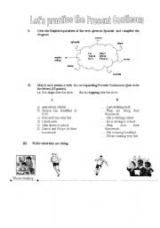 English Worksheet: PRESENT CONTINOUS