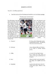 English worksheet: describing experiences