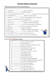 English Worksheet: Present Simple Exercises