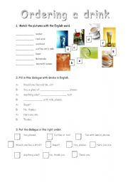 English Worksheet: ordering a drink