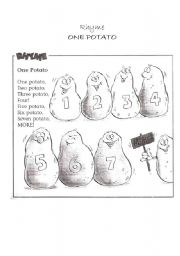 English Worksheet: RHYME ONE POTATO