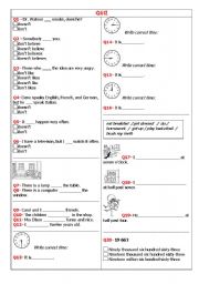 English Worksheet: Quiz for beginners