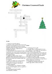 English worksheet: Christmas Crossword Puzzle 