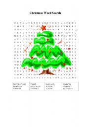 English Worksheet: Christmas Word Search 