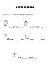 English worksheet: prepositions