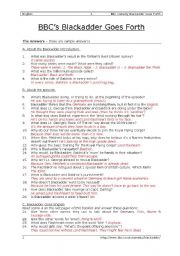 English worksheet: DVD-lesson BBCs Blackadder - key