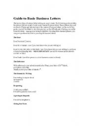 English Worksheet: Business Letters 