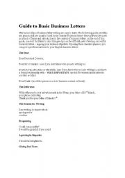 English worksheet: Business Letters 