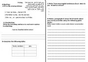 English Worksheet: writing exam 