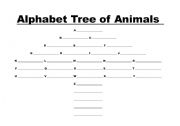 English Worksheet: Alphabet tree of animals