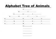 English worksheet: Alphabet tree of animals