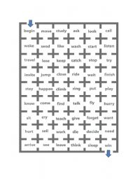 English Worksheet: regular vs. irregular past tense maze