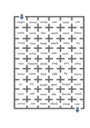 regular vs. irregular past tense maze