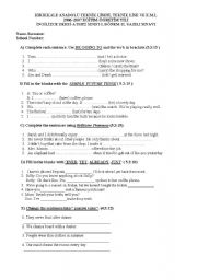 English worksheet: Written Exam 