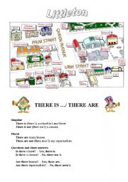 English Worksheet: City  - There is/are   Some/Any