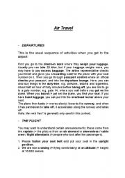 English Worksheet: Air travel
