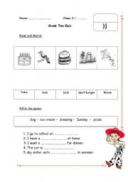 English Worksheet: Grade 2 Quiz