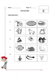English Worksheet: Listening Quiz