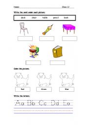 English worksheet: Class Objects