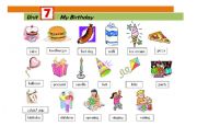 English Worksheet: Birthday vocabulary