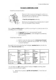 English Worksheet: To have something done