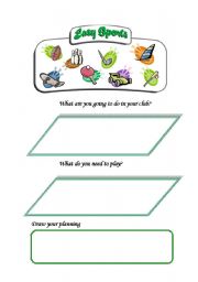 English worksheet: Planning sport