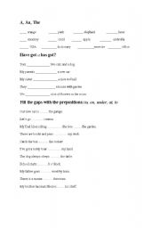 English worksheet: test sheet