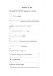 English worksheet:  ASK QUESTIONS