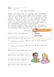 English Worksheet: Two good friends