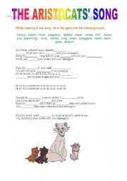 English worksheet: the aristocats song