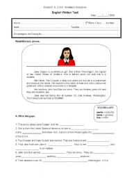 English Worksheet: Test for 5th form