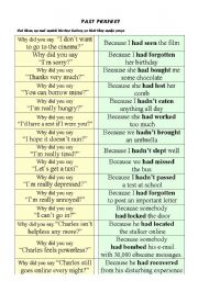 English Worksheet: Past Perfect - Matching game