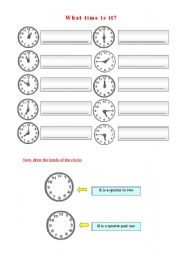 English Worksheet: What time is it?