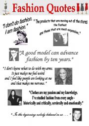 English Worksheet: Fashion Quotes