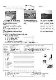 English Worksheet: WET AND DRY