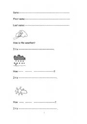 English Worksheet: Weather