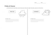 English worksheet: Clothes&Seasons